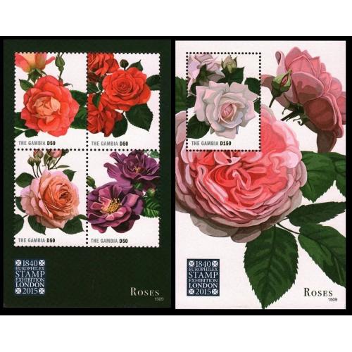2015 Гамбия 7118-7121KL+B925 Цветы - Розы 18,00 €
