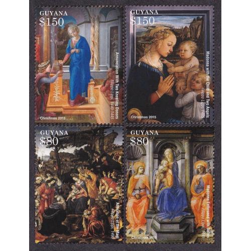 2015 Гайана 9118-9121 Рождество - Живопись 5,20 €