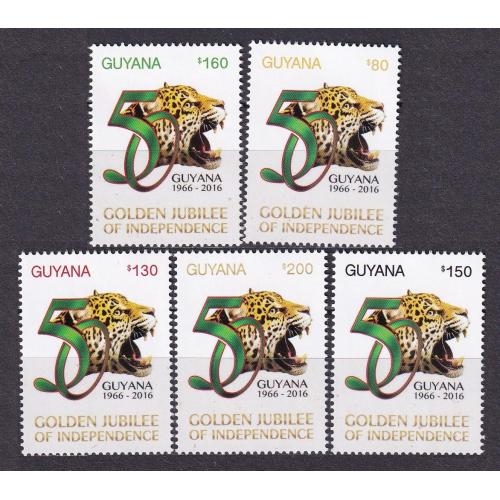 2015 Гайана A9167+9167-9170 Ягуар - 50 лет независимости 8,00 €