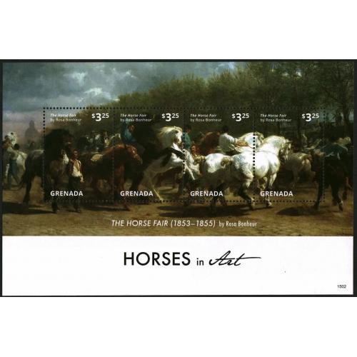 2015 Гренада 6984-6987KL Лошади в живописи 12,00 €