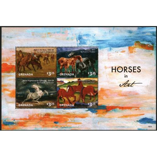 2015 Гренада 6988-6991KL Лошади в живописи 12,00 €