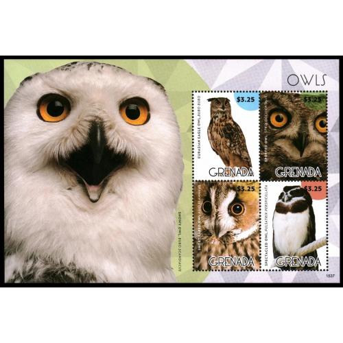 2015 Гренада 7196-7199KL Птицы - Совы 12,00 €