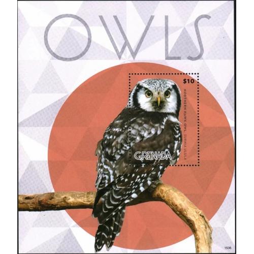 2015 Гренада 7200/B910 Птицы - Совы 9,00 €