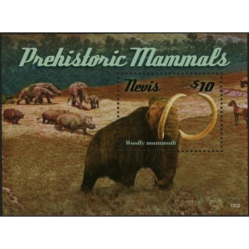 2015 Невис 3028/B367 Доисторические животные - Мамонт 9,00 €