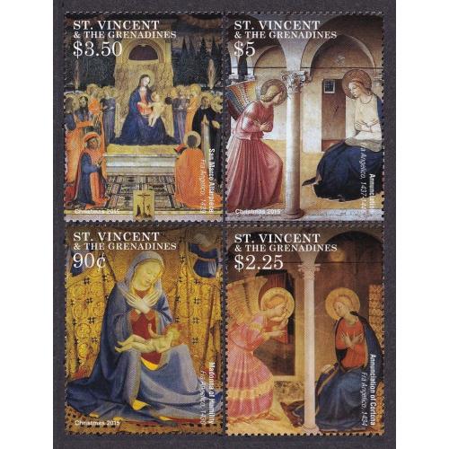 2015 Сент-Винсент Гренадины 7535-7538 Рождество - Живопись 10,50 €