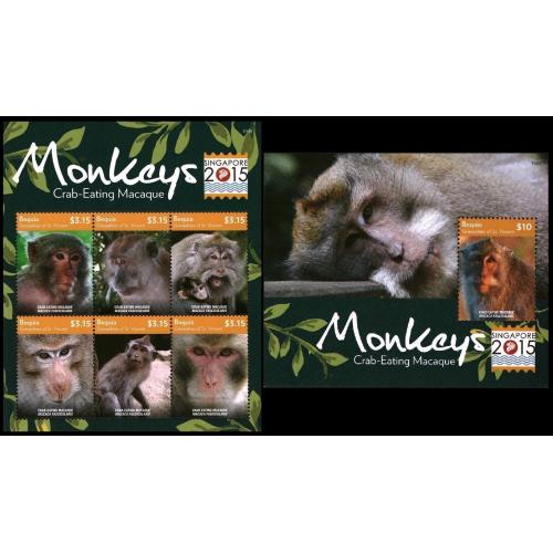 2015 Сент-Винсент Гренадины Бекия 1061-1066KL+B135 Фауна - Обезьяны 26,00 €