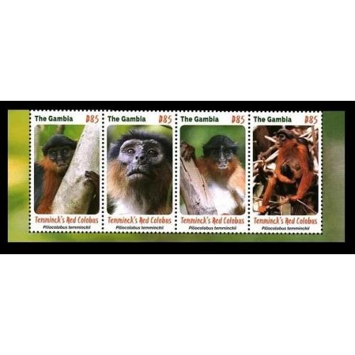 2016 Гамбия 7331II-7334IIstrip Нет WWF - Обезьяны 16,00 €