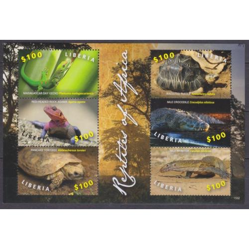 2016 Либерия 6886-6891KL Рептилии в Африке 18,00 €