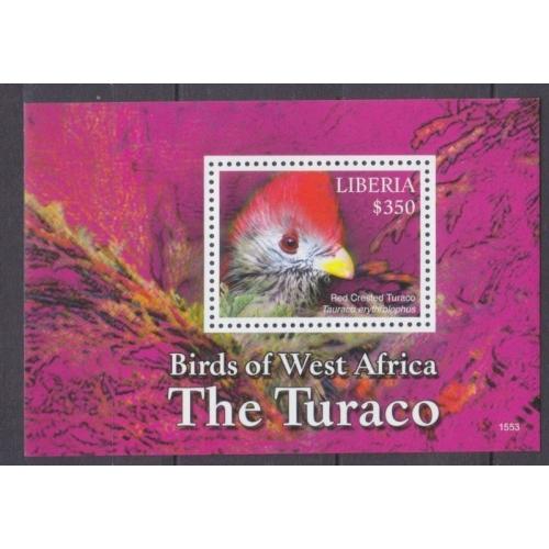 2016 Либерия 6918/B729 Птицы - Турако 10,00 €