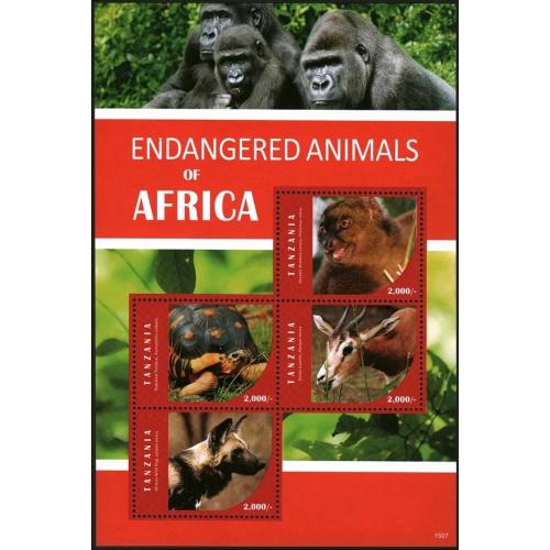 2016 Танзания 5229-5232KL Фауна, Черепахи, Обезьяны 12,00 €