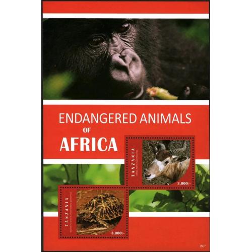 2016 Танзания 5235-5236/B690 Фауна, Черепахи, Обезьяны 9,00 €