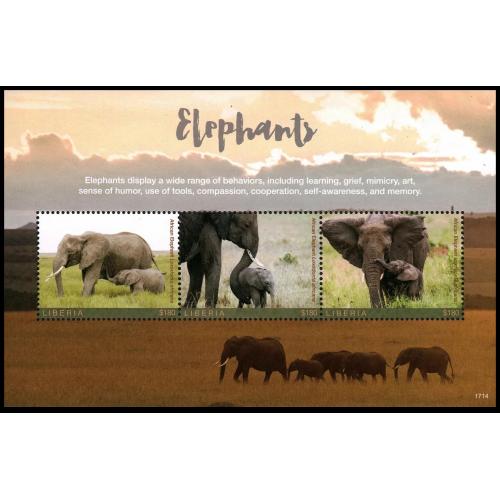2017 Либерия 7152-7154KL Фауна - Слоны 15,00 €