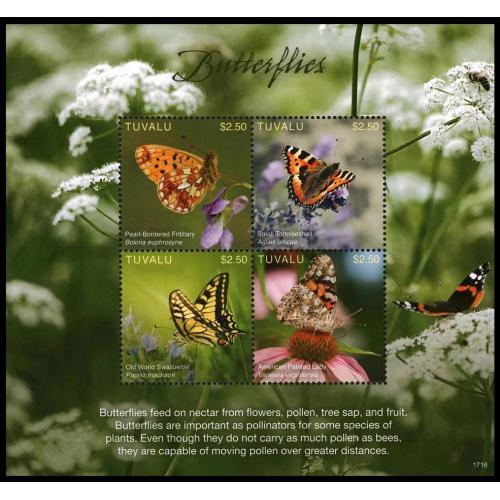 2017 Тувалу 2327-2330KL Бабочки 15,00 €