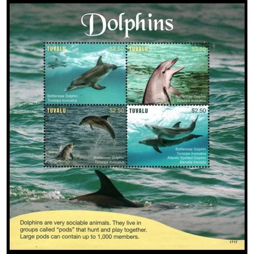 2017 Тувалу 2332-2335KL Морская фауна - Дельфины 15,00 €
