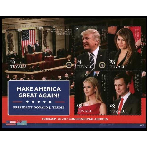 2018 Тувалу 2366-2370KL Выступление президента Трампа на 1-м Конгрессе 23,00 €