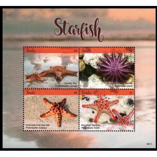2018 Тувалу 2385-2388KL Морская фауна - Морские звезды 14,00 €