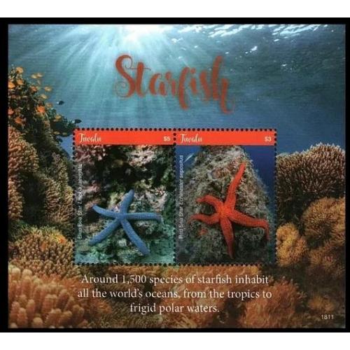 2018 Тувалу 2389-2390/B269 Морская фауна - Морские звезды 11,00 €