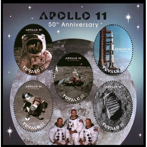 2018 Тувалу 2437-2441KL 50 лет высадке на Луну экипажа Аполлона-11 20,00 €