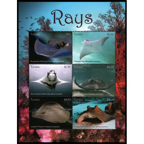 2018 Тувалу 2447-2452KL Морская фауна - Скаты 21,00 €