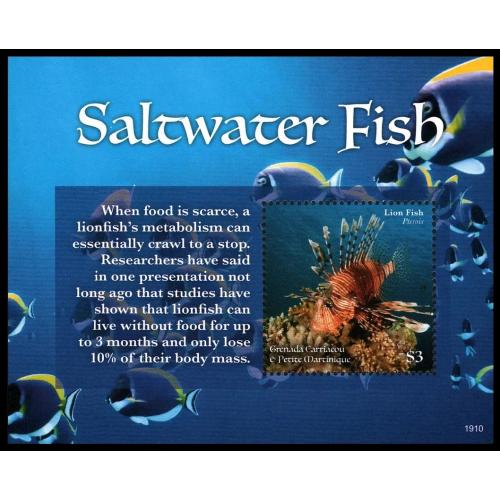 2019 Гренада Гренадины 5335/B754 Морская фауна