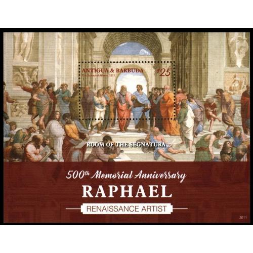 2020 Антигуа и Барбуда 5865/B814 500 лет Рафаэлю 22,00 €