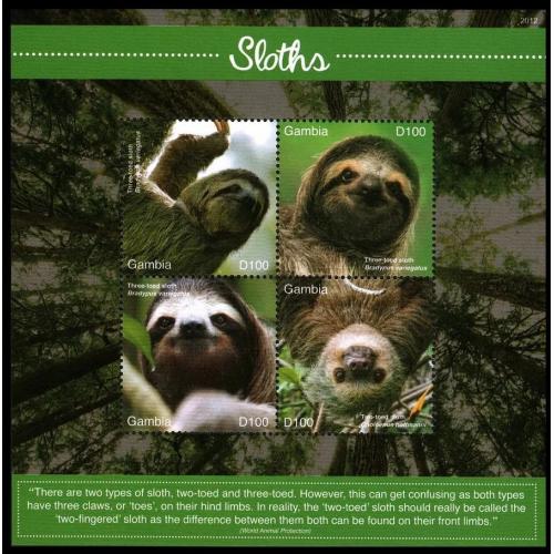 2020 Гамбия 7828-7831KL Фауна - Ленивцы 20,00 €