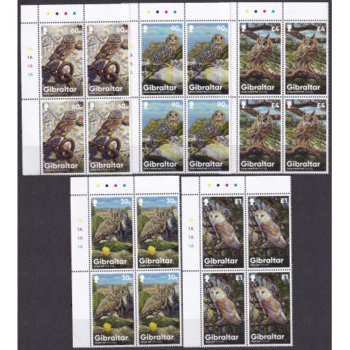 2020 Гибралтар 1975VB-1979VB Птицы - Совы 68,00 €