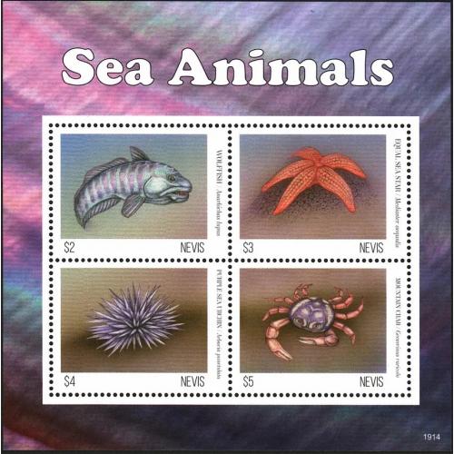 2020 Невис 3436-3439KL Морская фауна 12,50 €