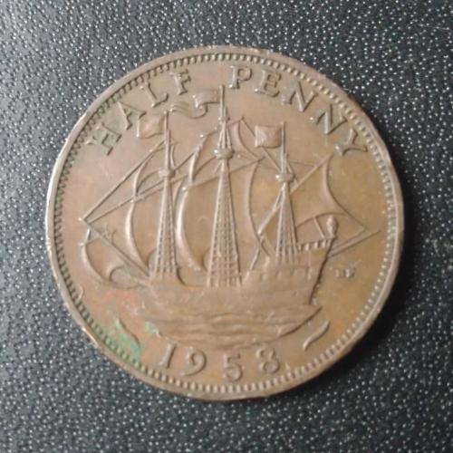 1/2 пенни 1958 Великобритания