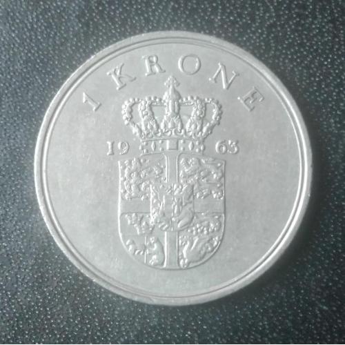  1 крона 1963 Дания