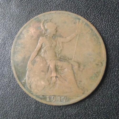 1 пенни 1917 Великобритания