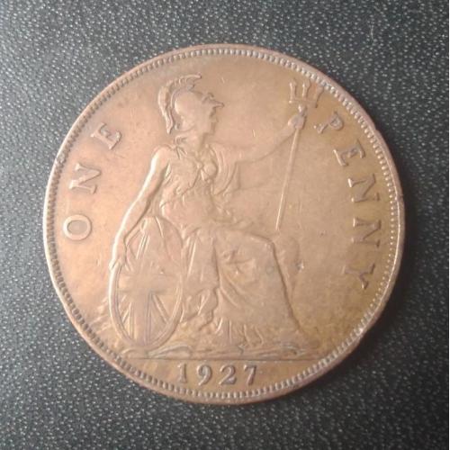 1 пенни 1927 Великобритания 