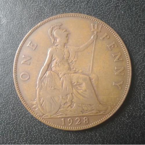 1 пенни 1928 Великобритания