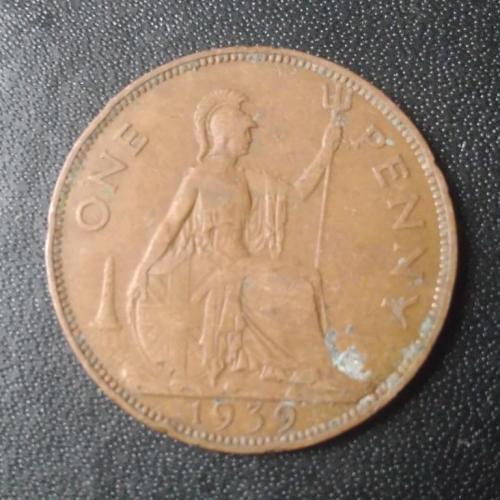 1 пенни 1939 Великобритания