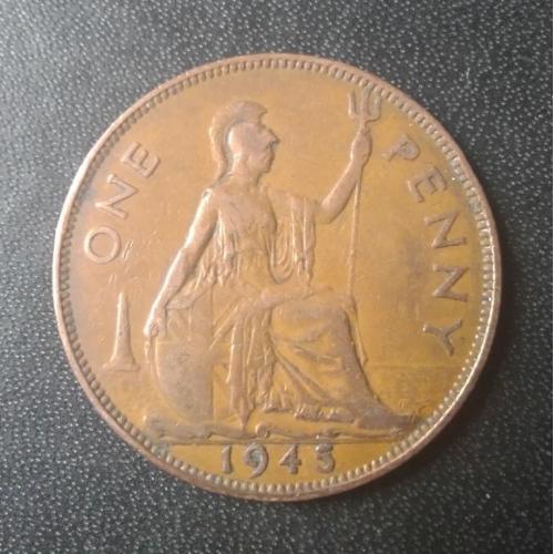 1 пенни 1945 Великобритания