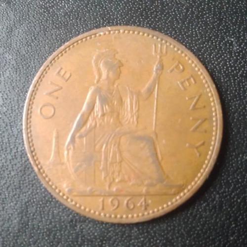 1 пенни 1964 Великобритания
