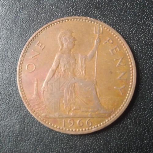 1 пенни 1966 Великобритания