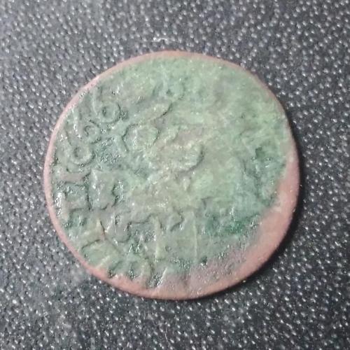 1 шеляг 1666 Польша 