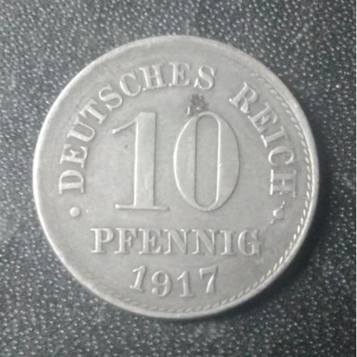 10 пфеннигов 1917 (J) Германия (железо)