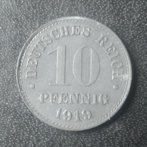 10 пфеннигов 1919 Германия (цинк) 