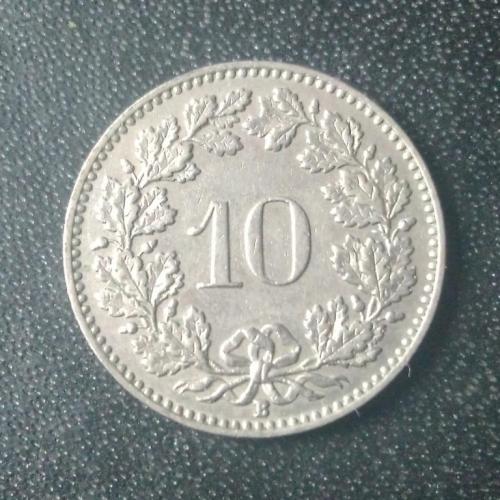 10 раппенов 1952 Швейцария 