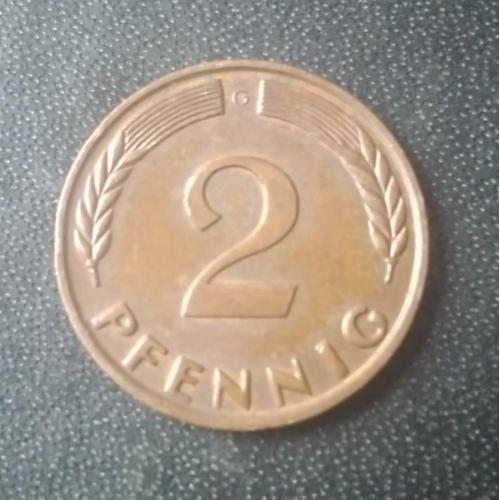 2 пфеннига 1966 (G) Германия 