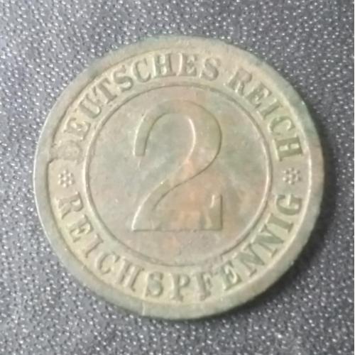 2 рейхспфеннига 1924 Германия "F"