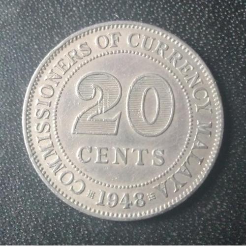 20 центов 1948 Малайя