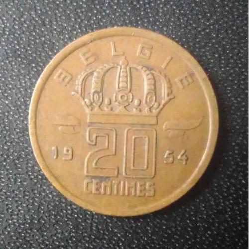 20 сантимов 1954 Бельгия
