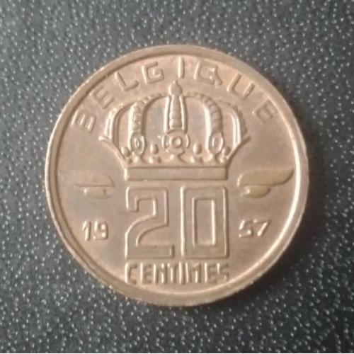  20 сантимов 1957 Бельгия