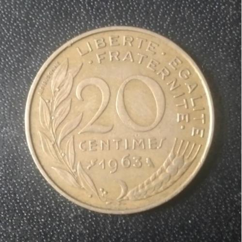 20 сантимов 1963 Франция