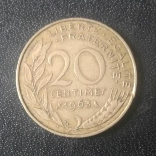 20 сантимов 1963 Франция