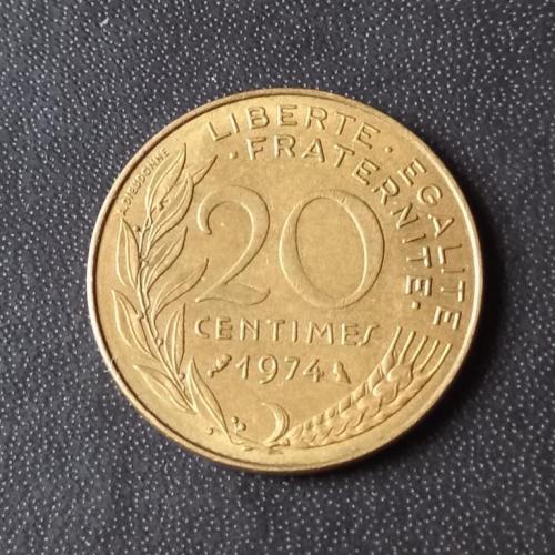  20 сантимов 1974 Франция