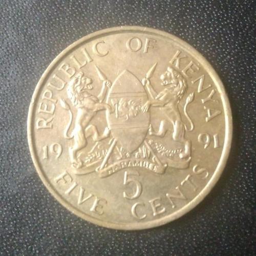5 центов 1991 Кения